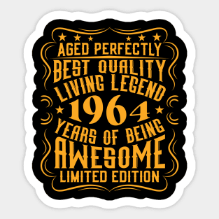 Retro 1964 Birthday Anniversary Gift Idea Living Legend Sticker